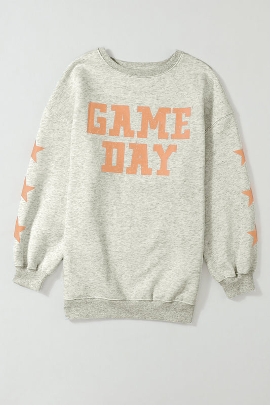 Black Game Day Graphic Rugby Football Season Sweatshirt