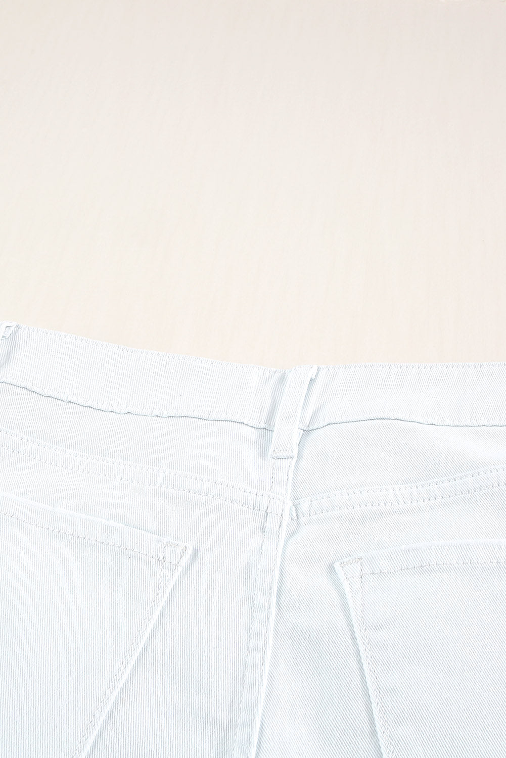 White Distressed Frayed Denim Shorts