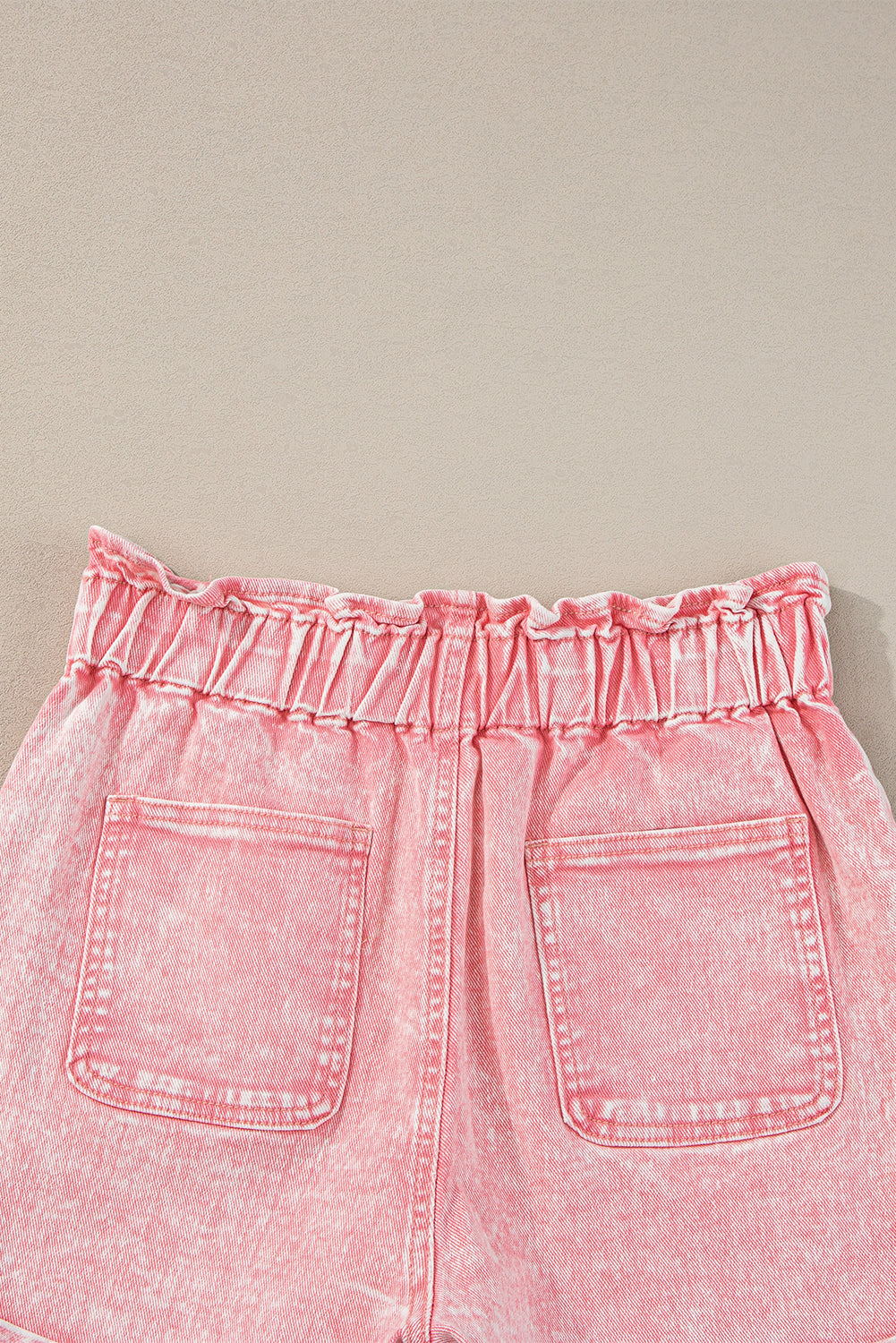 Black Vintage Washed Frilled High Waist Denim Shorts