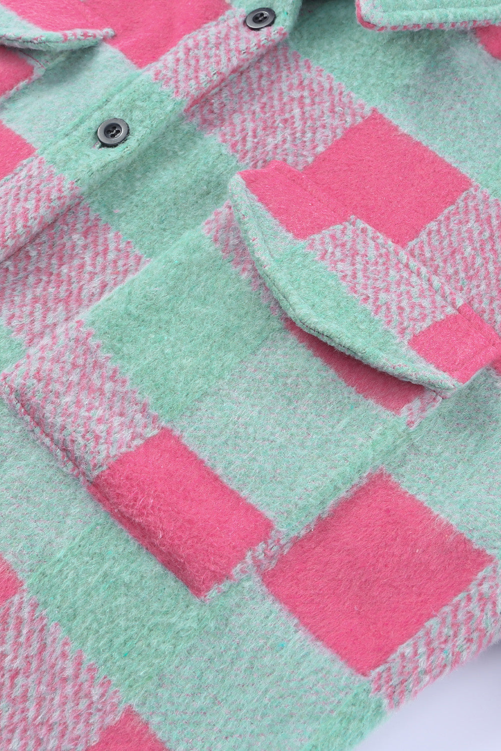 Pink Plaid Pattern Oversized Shacket