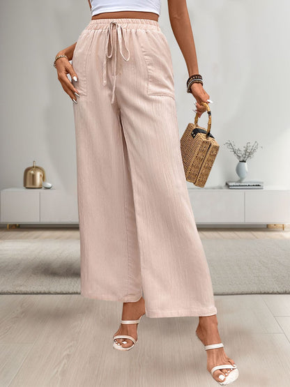 Perfee Tied Wide Leg Pants with Pockets